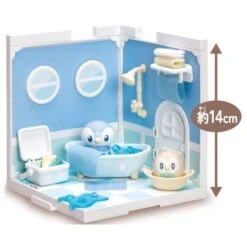 Bandai Pokemon: Poke Peace House Bathroom - Piplup & Rowlet (Reissue) [Takara Tomy] -Cheap Doll Shop pokemon poke peace house living room piplup rowlet reissue takara tomy 1 6